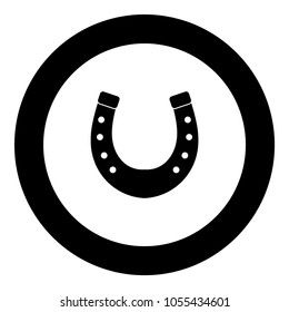 Horseshoe icon black color in circle