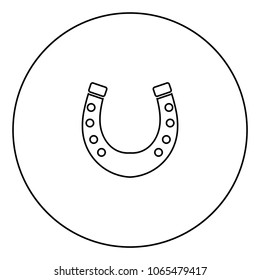 Horseshoe icon black color in circle