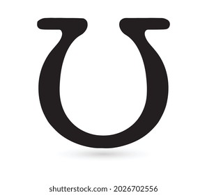 horseshoe icon black vector illustration