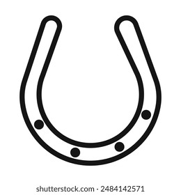 Horseshoe icon black and white vector sign
