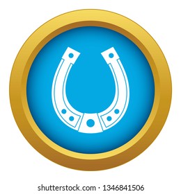 Horseshoe icon blue vector isolated on white background for any design