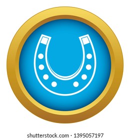 Horseshoe icon blue vector isolated on white background for any design