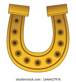 Horseshoe icon. Cartoon of horseshoe vector icon for web design isolated on white background