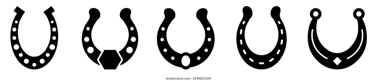 Horseshoe icon collection.Luck symbols.Lucky Horseshoe . Pictogram Lucky Horseshoe.Vector