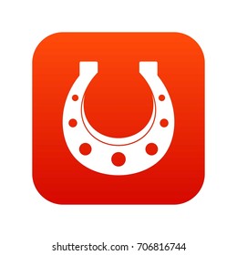 Horseshoe icon digital red for any design isolated on white vector illustration