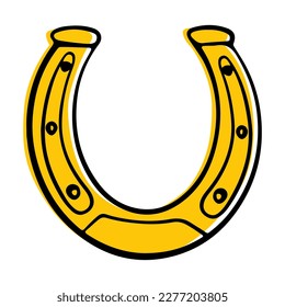 Horseshoe icon in doodle style. Vector