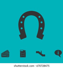 Horseshoe icon flat. Simple vector symbol and bonus icon