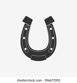 Horseshoe Icon. Horseshoe Icon flat style. Horseshoe Icon isolated on gray background. Vector Illustration