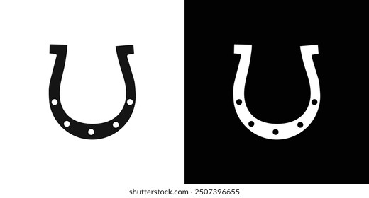 Horseshoe icon Flat vector set outline