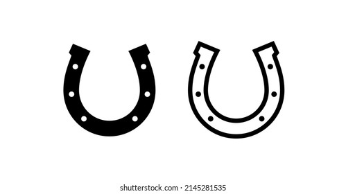 Horseshoe icon. Good luck symbol. Isolated vector illustration on a white background.