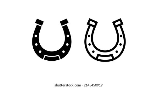 Horseshoe icon. Good luck symbol. Isolated vector illustration on a white background.