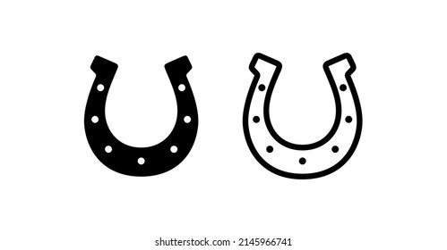 Horseshoe icon. Good luck symbol. Isolated vector illustration on a white background.