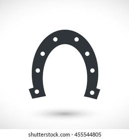 Horseshoe icon. Graphic symbol web design, logo. Gray glyph on a white background. Isolated sign.