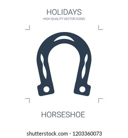 horseshoe icon. high quality filled horseshoe icon on white background. from holidays collection flat trendy vector horseshoe symbol. use for web and mobile