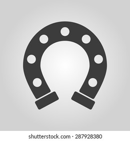 The horseshoe icon. Horse and races symbol. Flat Vector illustration