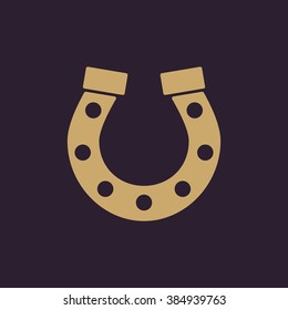 The horseshoe icon. Horse and races symbol. Flat Vector illustration