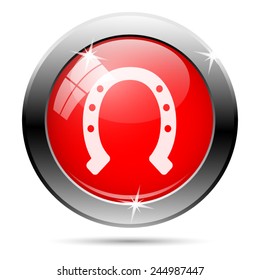Horseshoe icon. Internet button on white background. 