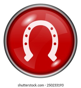 Horseshoe icon. Internet button on white background. 