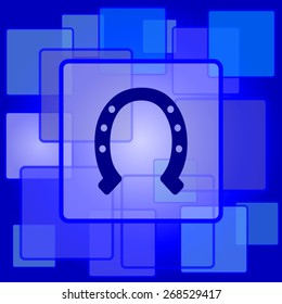 Horseshoe icon. Internet button on abstract background. 