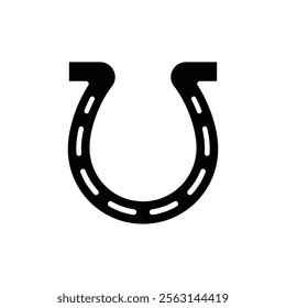 Horseshoe icon Isolated flat vector in outline