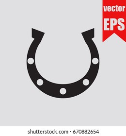 Horseshoe icon isolated on grey background.Vector illustration.