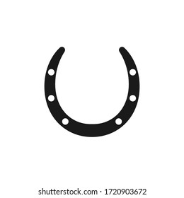 Horseshoe icon isolated on white. Good luck symbol vector illustration.