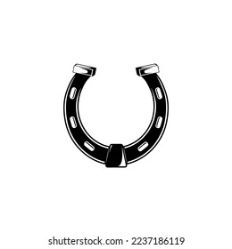 Horseshoe icon isolated on white. Good luck symbol vector illustration.