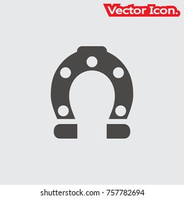 horseshoe icon isolated sign symbol and flat style for app, web and digital design. Vector illustration.