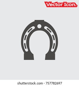 horseshoe icon isolated sign symbol and flat style for app, web and digital design. Vector illustration.