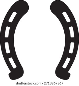 Icono de herradura aislado. Vector Siluetas negras. con fondo blanco
