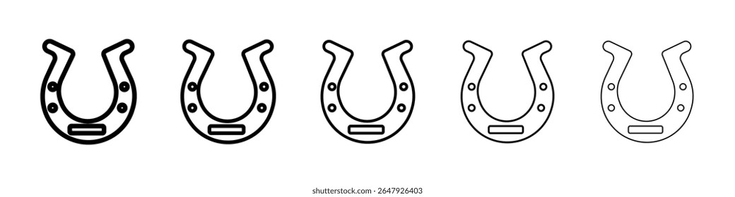 Horseshoe icon isolated vector on white background set
