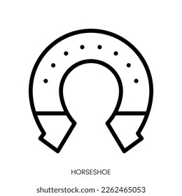 horseshoe icon. Line Art Style Design Isolated On White Background