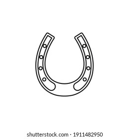 Horseshoe icon. Line style. Vector. 