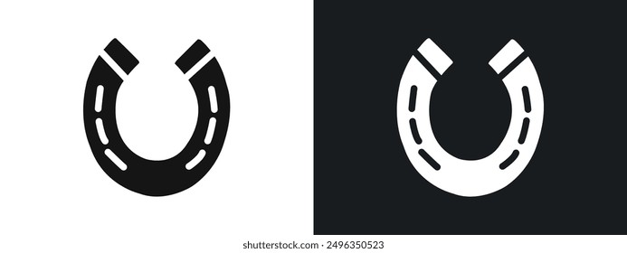 Horseshoe icon linear graphics set vector in black