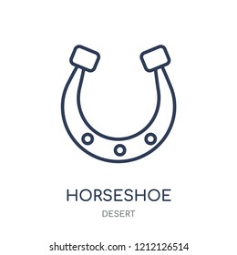 Horseshoe icon. Horseshoe linear symbol design from Desert collection. Simple outline element vector illustration on white background.
