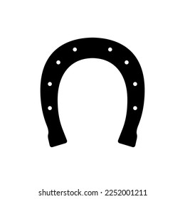 Horseshoe icon. Luck symbol. Saint Patrick Day element. Flat vector illustration isolated on white background.