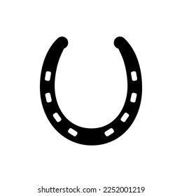 Horseshoe icon. Luck symbol. Saint Patrick Day element. Flat vector illustration isolated on white background.