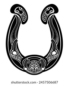 Horseshoe icon. Luck symbol. Vector illustration