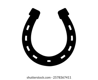 Horseshoe icon. Lucky Horseshoe. Horseshoe silhouette isolated on white background. Horseshoe icon vector illustration.