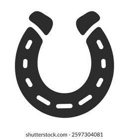 Horseshoe icon. Lucky Symbol and Equestrian Design. Vector