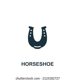 Horseshoe icon. Monochrome simple Horseshoe icon for templates, web design and infographics