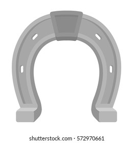 Horseshoe icon in monochrome style isolated on white background. Rodeo symbol stock vector illustration.