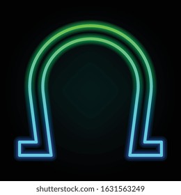 Horseshoe icon in nolan neon colorful style. Simple thin line, outline vector of saint patrick's day for ui and ux, website or mobile application