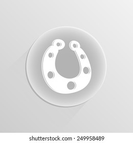 Horseshoe icon on a white button with shadow 