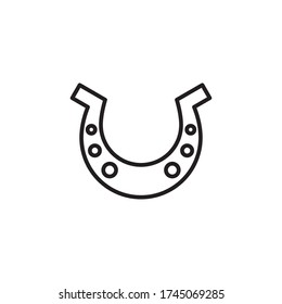 horseshoe icon outline design vector. isolated on white background