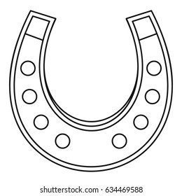 Horseshoe icon in outline style isolated vector illustration
