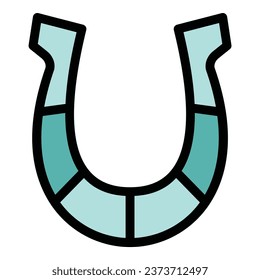 Horseshoe icon outline vector. Horse jockey. Derby track color flat