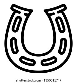 Horseshoe icon. Outline horseshoe vector icon for web design isolated on white background