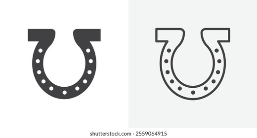 Horseshoe icon. outlined vector style.