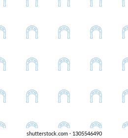Horseshoe icon pattern seamless white background. Editable line Horseshoe icon. Horseshoe icon pattern for web and mobile.